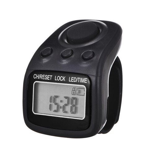 Hand Counter 6 Digit Finger Counter Clickers Rechargeable Lap Counter Handheld Number Clicks CounterBlack