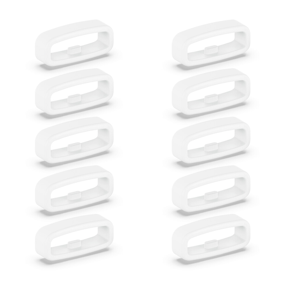 10Pcs Silicone Fastener 18Mm / 20Mm / 22Mm Wristband Keeper Smartwatch Strap Retainer Holder Replacement Accessorywhite 7696140853243