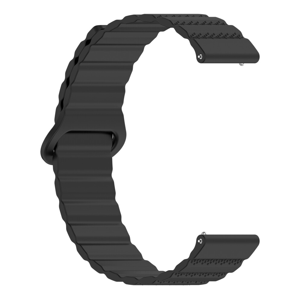 Silicone Watch Band Strap Bracelet Belt With Magnetic Closures Fit For 18Mm 20Mm 22Mm Smartwatch, Comfortable Daily Wearblack 7696140851720