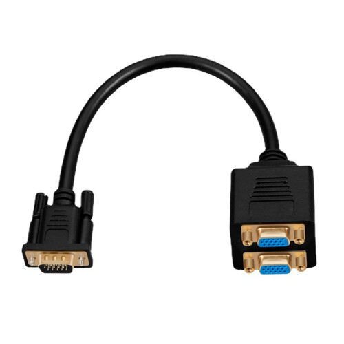 VGA Splitter Cable 15Pin Male To 2