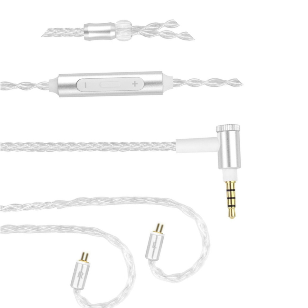 0.78Mm 2Pin Plated Earphone Cable Silver 7751660330657