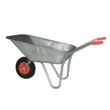 KCT 80L Litre Wheelbarrow Garden Barrow with Pneumatic Wheel Small Lightweight for Gardening Landscaping Waste Soil DIY Galvanised Steel Trolley Cart