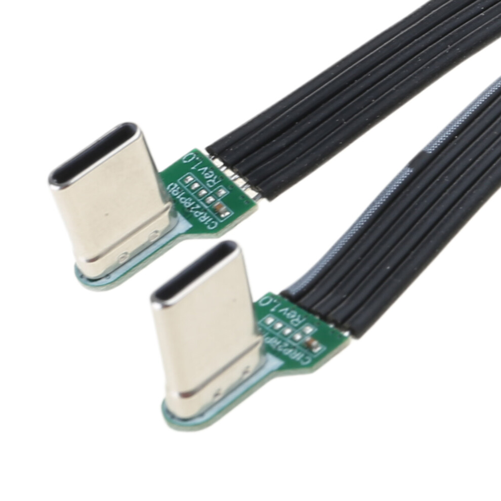 Flexible Flat Silicone Usb C To Usb 0.3M Left Right Straight 7730001239897