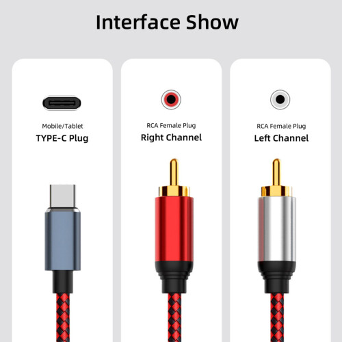 USB C to 2RCA Sound Cable USB  5m 2