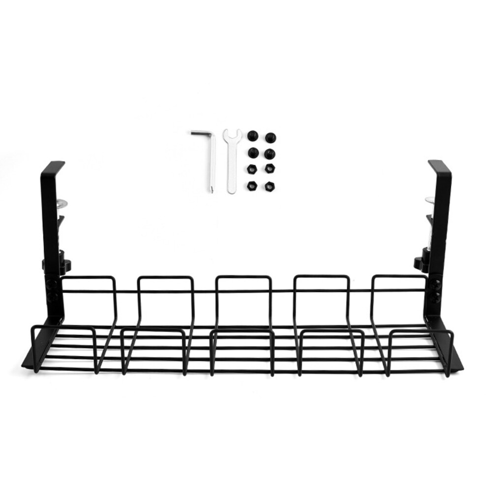 Space Saving Under Desk Cable Management Tray Black 7730001251905
