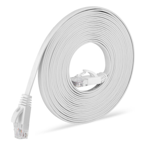 Ethernet Cable 2m Cat6 Flat Internet Cable  White 2m