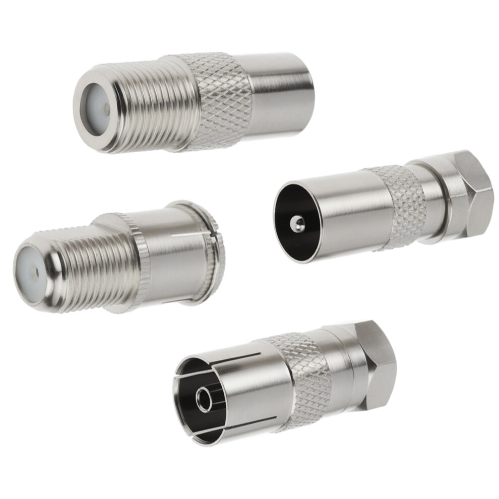 4Pcs Tvs Aerials Coax Adapters F Male 7730021278975