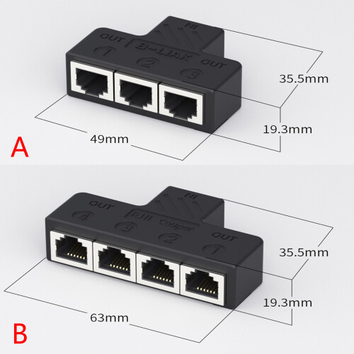 3 Way/4Way RJ11 6P6C Telephone Splitters Adapter  to four 2