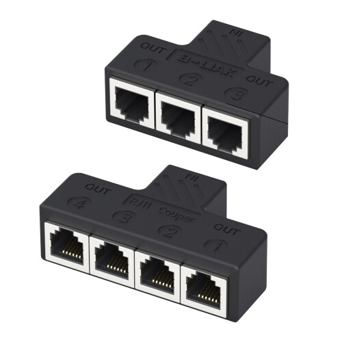 3 Way/4Way RJ11 6P6C Telephone Splitters Adapter  to four 1