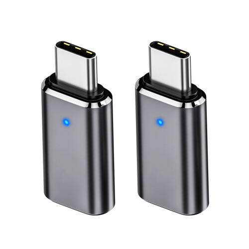 2PCS Lighting To Type C Charging Adaper  Black 2