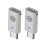 2PCS Lighting To Type C Charging Adaper  Grey 1