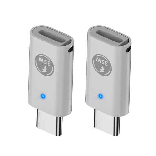 2PCS Lighting To Type C Charging Adaper  Grey