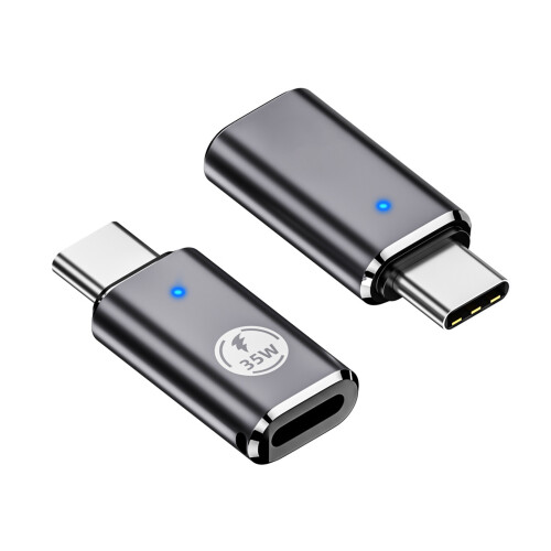 2PCS Lighting To Type C Charging Adaper  Black
