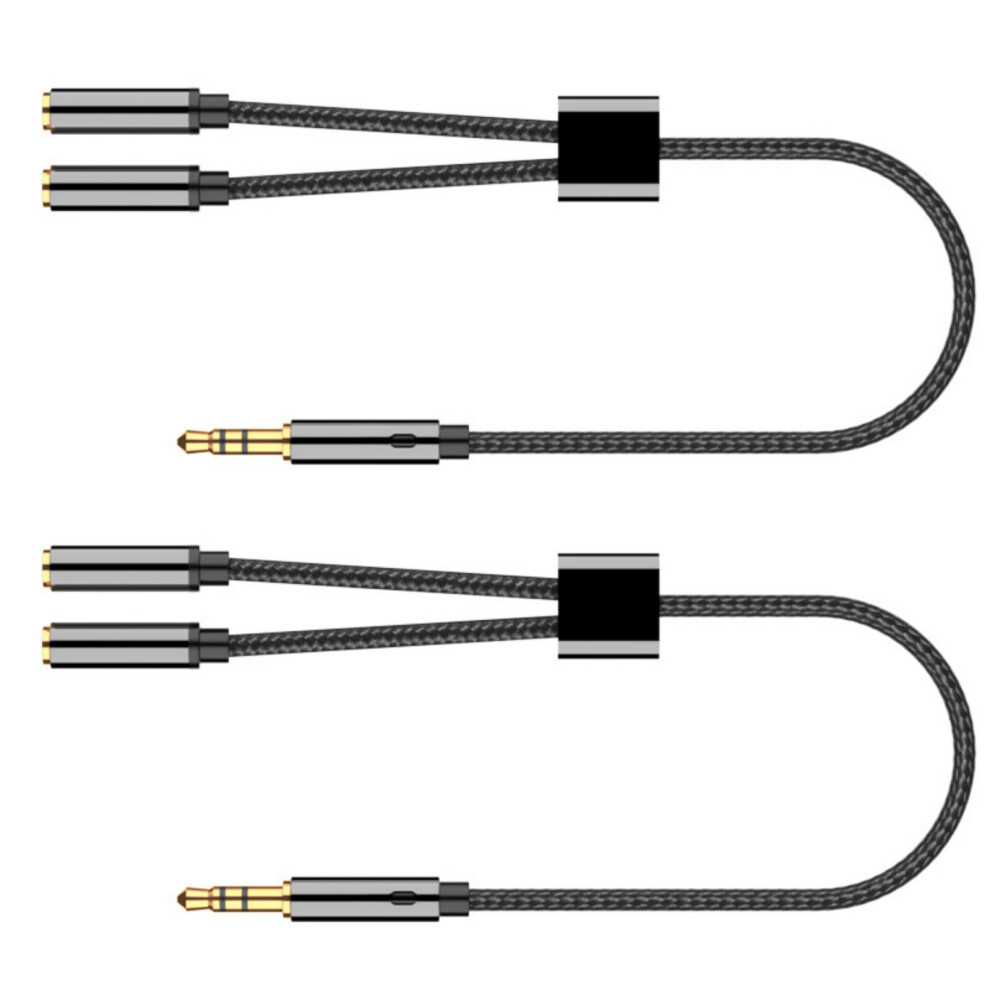 2Pcs 3.5Mm Male To Double Female Cable Silver 7730021284105