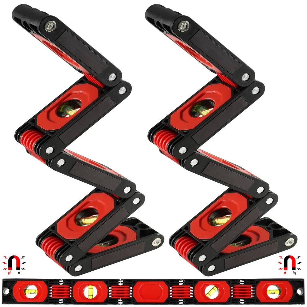 2 Set Multi Functional Folding Level Measuring 5 Section Magnetic Foldable Levels Tool 6493810858833