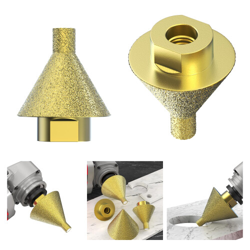 Diamond Beveling Chamfer Bit 38mm, Countersink and Punching Bits,Diamond Cone Tile Bit