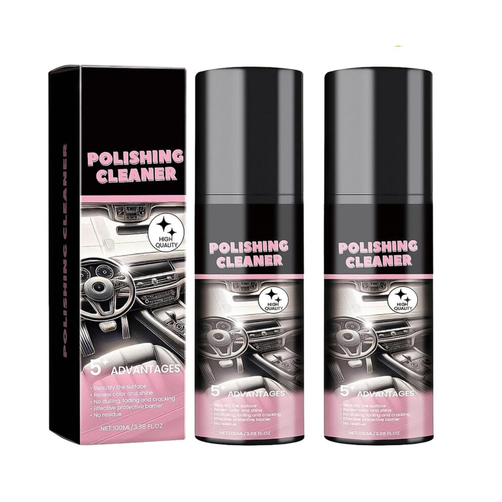 Car Interior Cleaner, Car Interior Stain Remover And Polisher, Polishing Cleaner For Interior Detailing, Vehicle Polish (2Pcs) 6493810860133