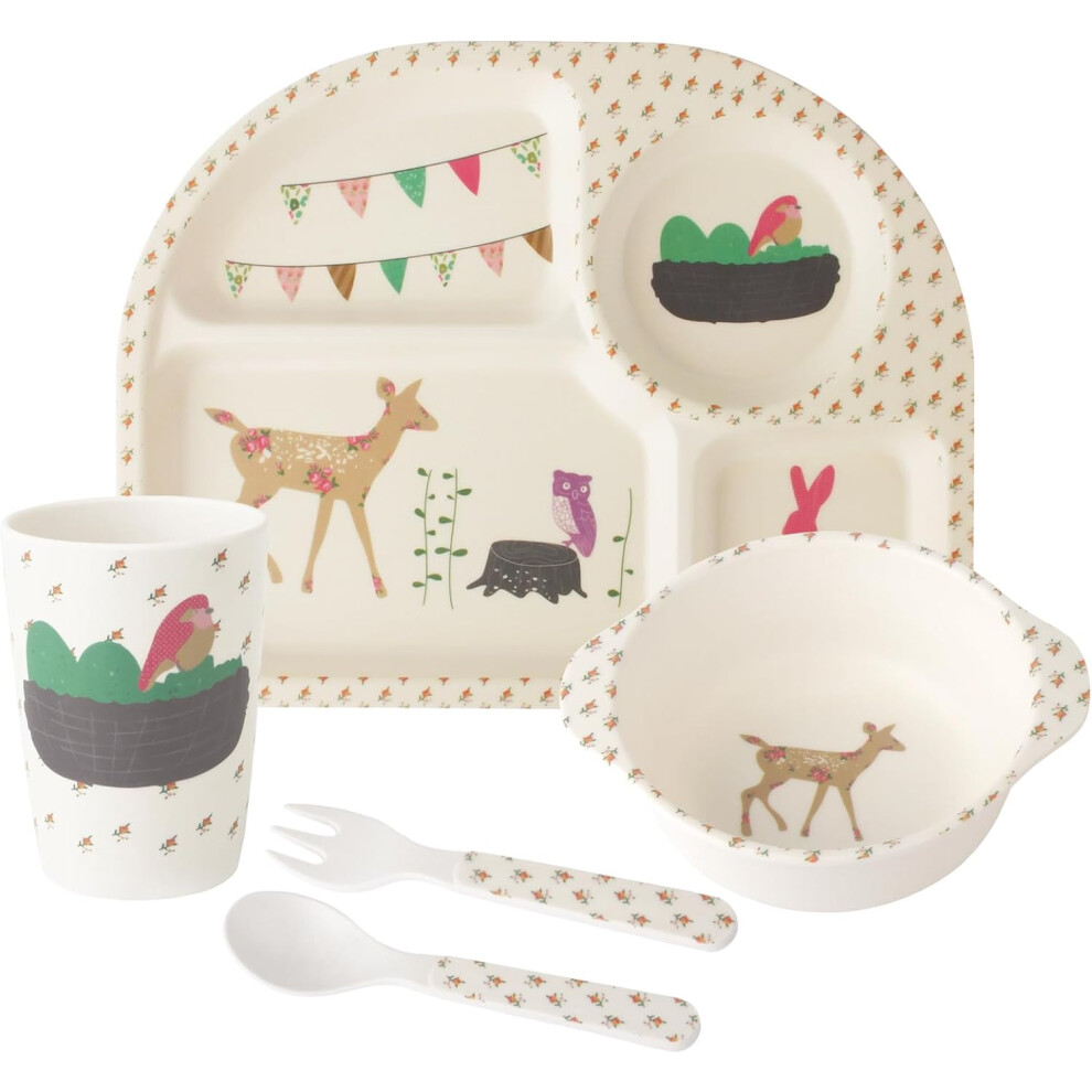 Melamin-Geschirrset FüR Kleinkinder, 5-Teiliges Kindergeschirrset, Melamin-Kinderteller Und-image