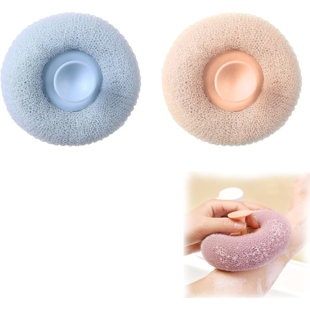 2 Spugne Bagno Doccia Luffa Esfoliante Delicata, Schiuma Ricca, Pelle Sensibile-image