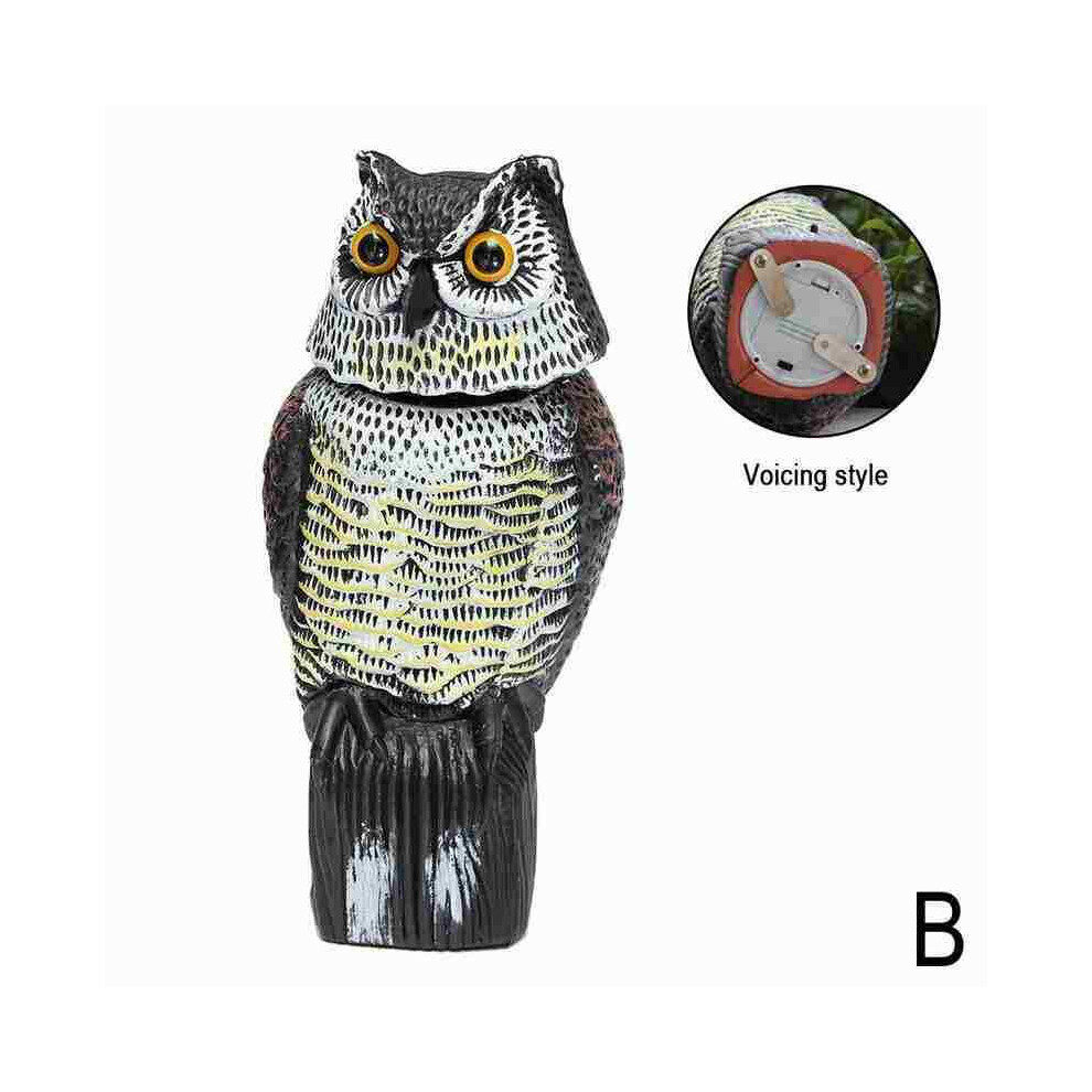 Realistico Gufo Con Testa Rotante, Repellente Per Parassiti, Spaventapasseri Da Giardino-image