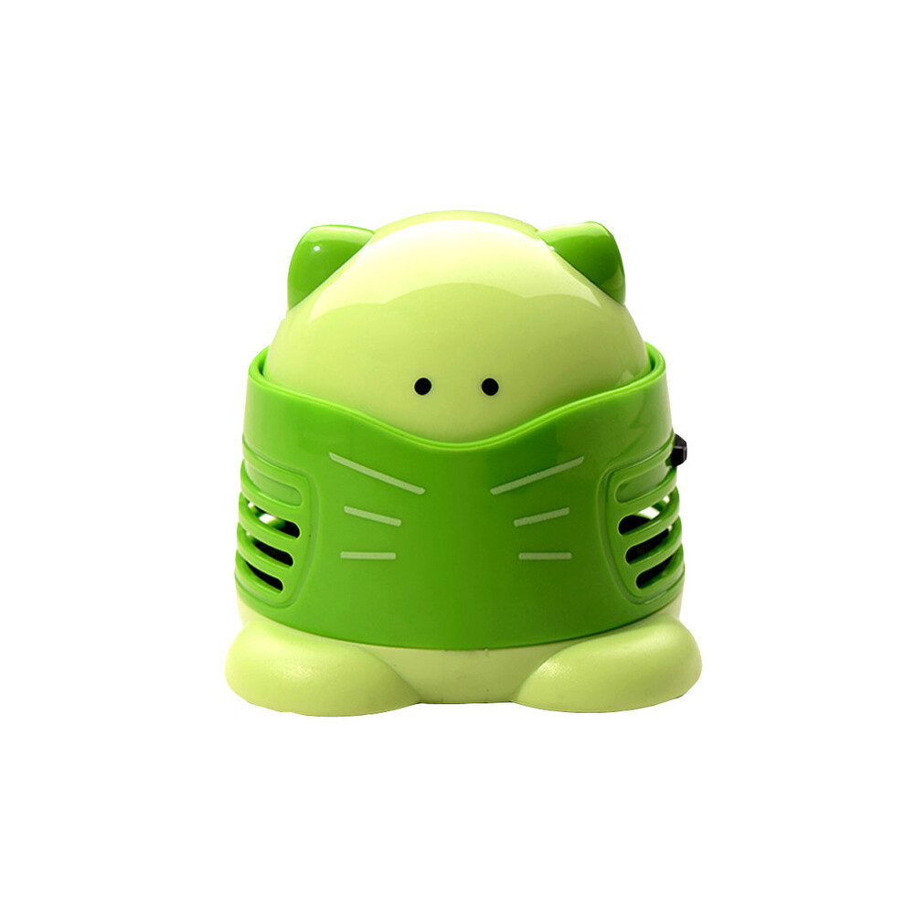Mini Aspirapolvere Da Tavolo Rapido Con Spazzatrice, Design Gatto, Colore Verde, Per Pulizia Perline-image