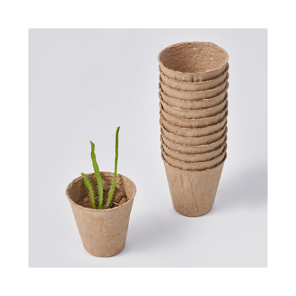 50 Stuks 6Cm Biologisch Afbreekbare Kweekpotten Voor Planten, Papieren Potten En Vezelstarters-image