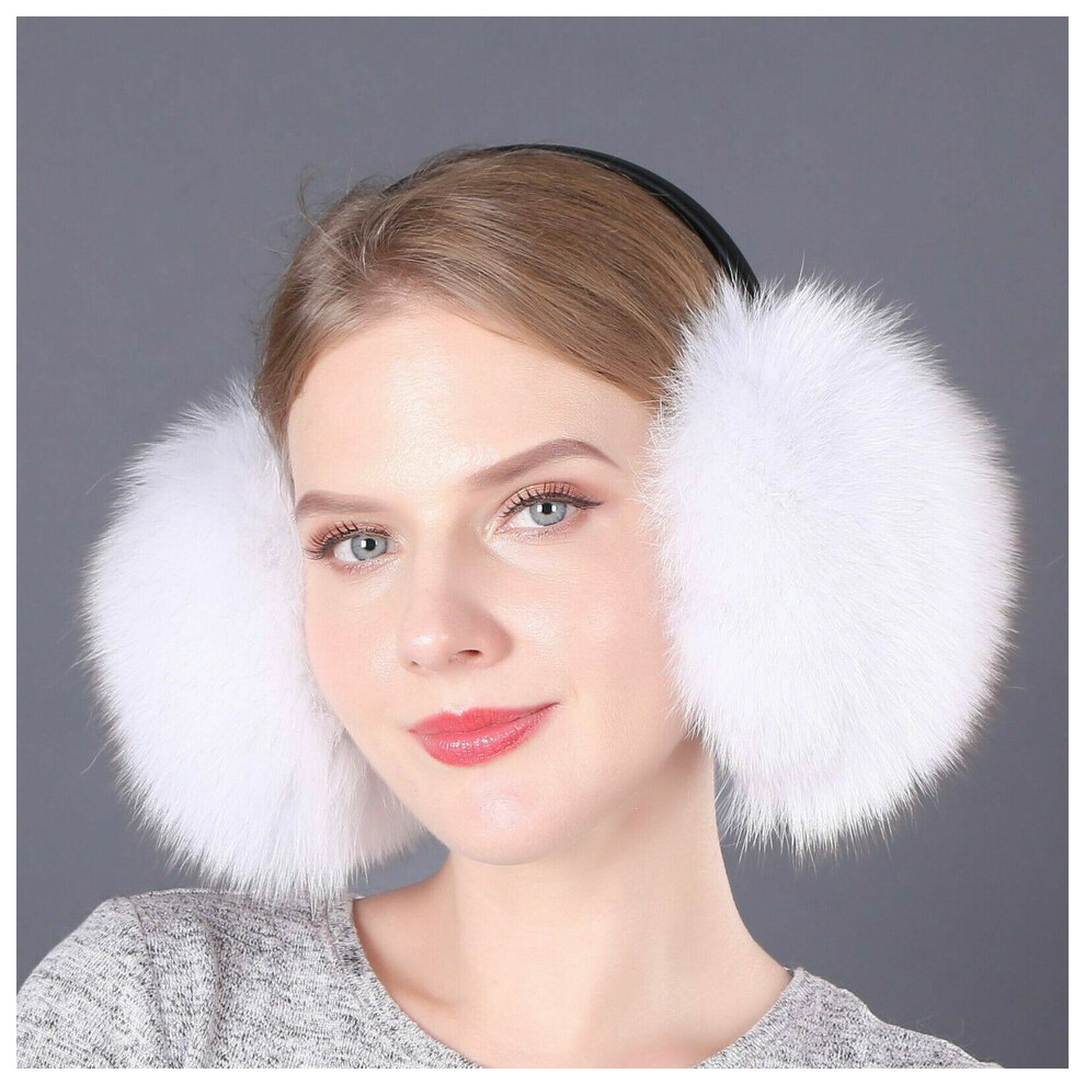 Echte Vossenbont Oorkappen Voor Dames, Winterwarme Oorbescherming, Oorklep, Hanband-image