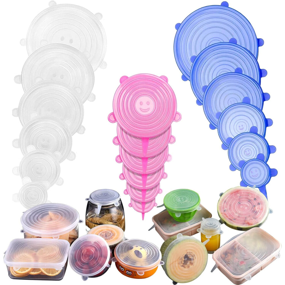 18-Dielna Sada SilikóNovýCh ElastickýCh ViečOk Na Potraviny, Opakovane PoužIteľNé, 6 VeľKostí, Vhodné Do UmýVačKy A MrazničKy-image