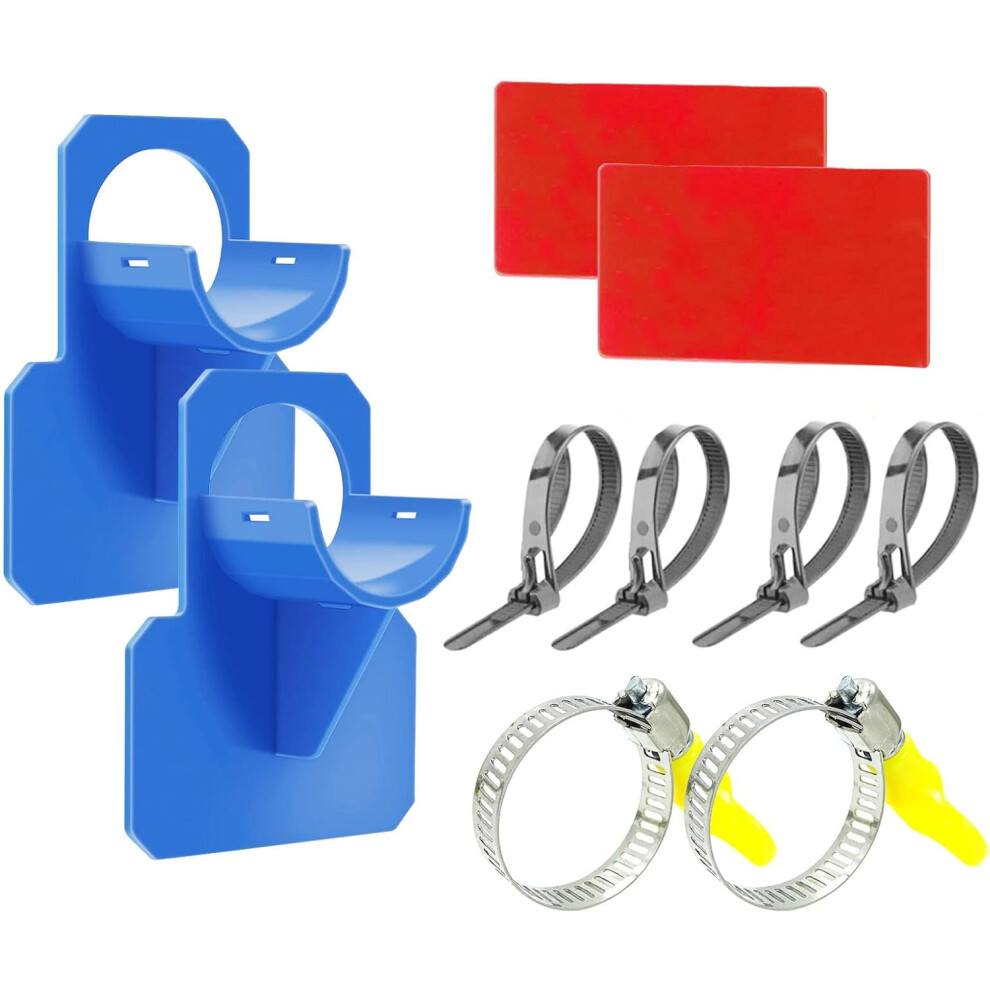 2 Soportes Para Manguera De Piscina (30-37 Mm), De PláStico, Para Piscinas Elevadas (Azul)-image