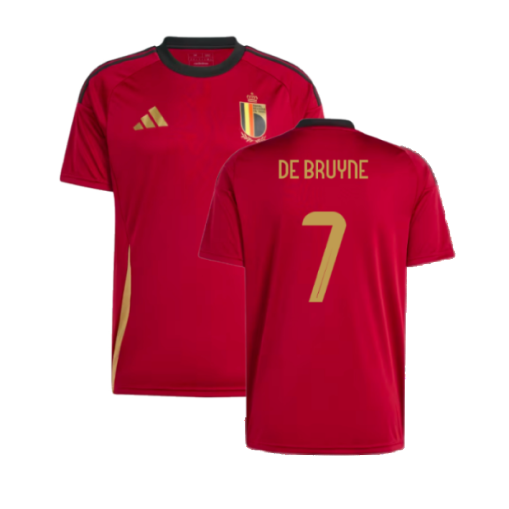 Adidas (M) 2024-2025 Belgium Home Fan Shirt (De Bruyne 7)