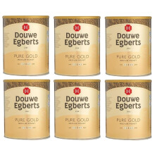 Douwe Egberts Pure Gold Instant Coffee 750g Tin (Pack of 6, Total 4500g)