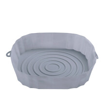 (Grey) Air Fryer Silicone Basket Multifunctional Barbecue Mat Kitchen Baking Oven Tray
