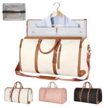 Luxmega Travel Bag, 2 in 1 Luxemega Bag with Wheels, Travel for Carry On/Garment Bag All In One (Beige)