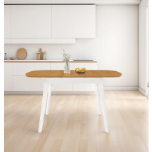 Hallowood Furniture Aston Butterfly Extending Dining Table in White Painted Finish