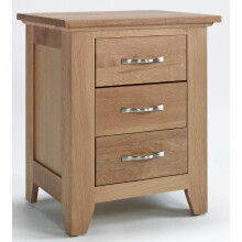 Hallowood Furniture Camberley Oak 3 Drawer Bedside Table