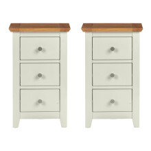 Hallowood Furniture Clifton Oak Painted Bedside Table (Pair)
