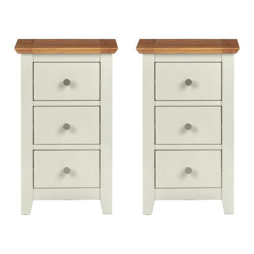Hallowood Furniture Clifton Oak Painted Bedside Table (Pair)