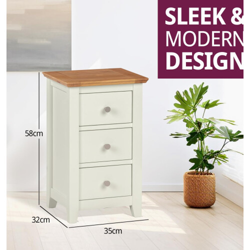 Hallowood Furniture Clifton Oak Painted Bedside Table 2