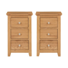 Hallowood Furniture Pair of Hereford Oak Small Bedside Table