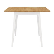 Hallowood Furniture Ledbury Drop Leaf Rectangular Table in White Painted and Oak Finish