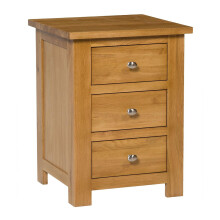 Hallowood Furniture Waverly Oak 3 Drawer Bedside Table