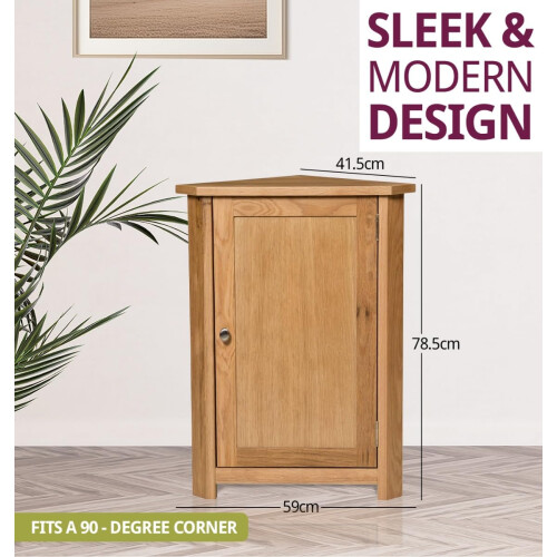 Hallowood Furniture Waverly Oak Compact Corner Display Unit 2