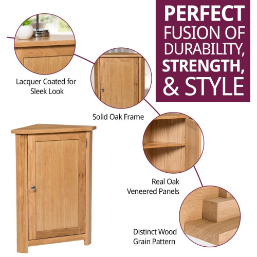 Hallowood Furniture Waverly Oak Compact Corner Display Unit 1