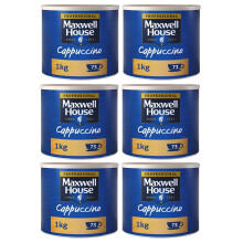 Maxwell House Cappuccino Instant Coffee 1kg Tin (Pack of 6, Total 6000 grams)