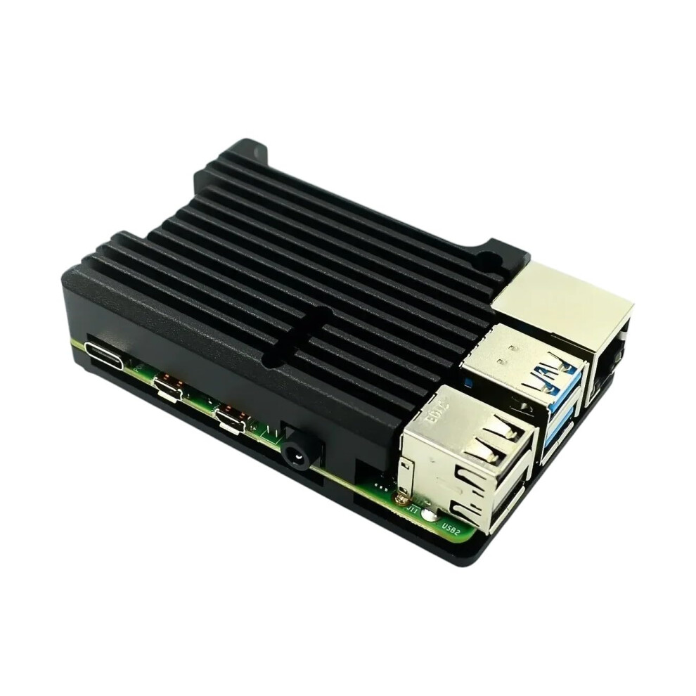 4/3 Aluminum Case With Dual Cooling Fan Metal Shell Enclosure For Rpi 4B/3B/3B+ Black 6493810796746