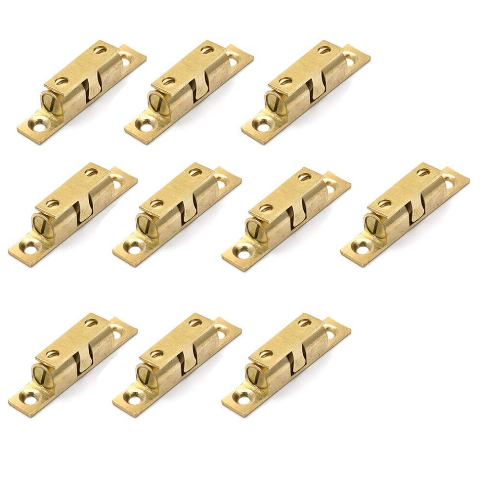 50Mm Furniture Cabinet Door Brass Dual Ball Roller Catch Latch 10 Pcs 6493810796814