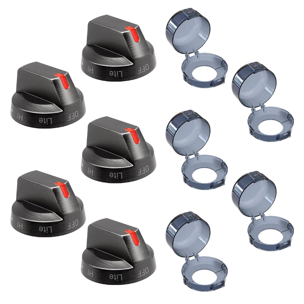 Upgraded DG64 - 00473B Knob Replacement (5 Knobs + 5 Protectors), Compatible with Sam/Sung NX58M6850SG