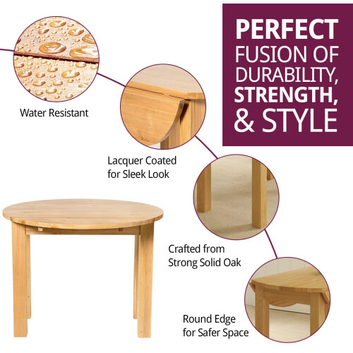 Hallowood Furniture Waverly Oak Drop Leaf Round Table 1