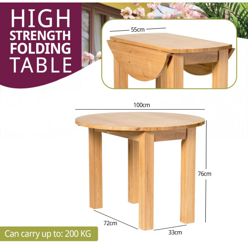 Hallowood Furniture Waverly Oak Drop Leaf Round Table 2