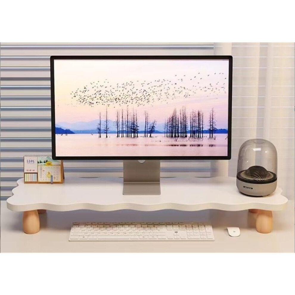 Cloud-Shaped Sturdy Wood Monitor Stand Riser For Computer Refï¼Trb 6493810861321
